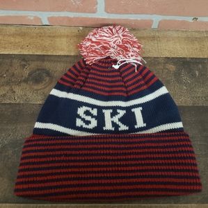 Marine Layer Ski Beanie Red/Navy